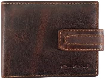 PICCO MASSIMO Premium Leather Made Brown Men’s Wallet I RFID Blocking Technology I 6 Card Slots I 1 Transparent ID Window I Coin Pocket I 2 Currency Compartments, Brown, Classic