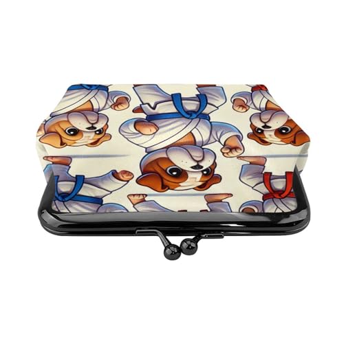 Pu Leather Buckle Coin Purse Judo-Bulldogs Girls Kiss-Lock Change Purse Wallets2
