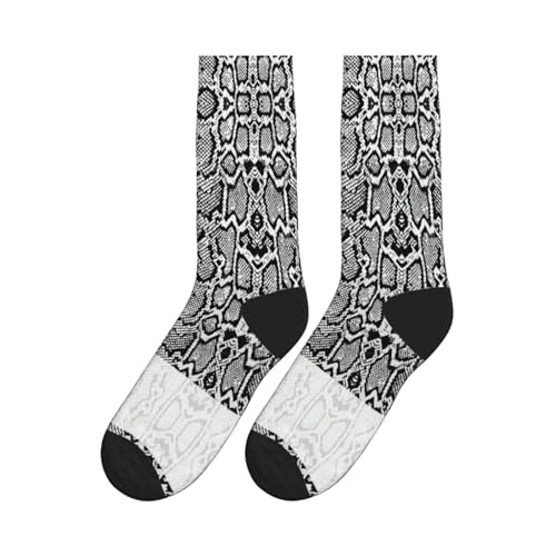 Black White Snake Skin Women Men Mid Tube Crew Socks Athletic Running Socks Sport Wicking Suitable Gym Hiking4