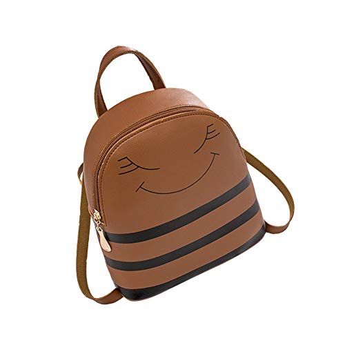 Dosige Portefeuille Smiley Impression Changement Sac à Dos épaule Forme Porte-Monnaie téléphone Mobile Changement Enfant Paquet Size 18 * 8 * 20cm (Brown)