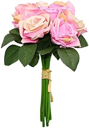 Miniatura 5 de Sunnyskar - Ramo de rosas artificiales para el hogar, boda, vacaciones, fiesta, decoración, accesorios de fotografía, florero, arreglo floral,