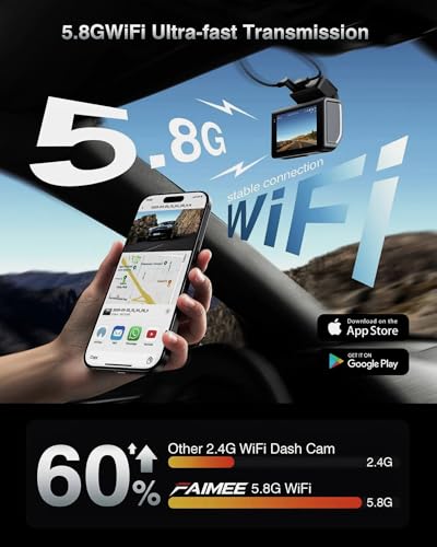 Image of 2-Channel Dash Cam with 24H Parking Monitor, 4K+2K Front and Rear, Built-in GPS, Night Vision, G-Sensor, WDR, 170 Wide Angle, 5.8G Wi-Fi, Dark Black