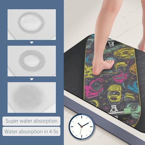 Tapis absorbant graffiti skateboard 60x40 antidérapant - 7