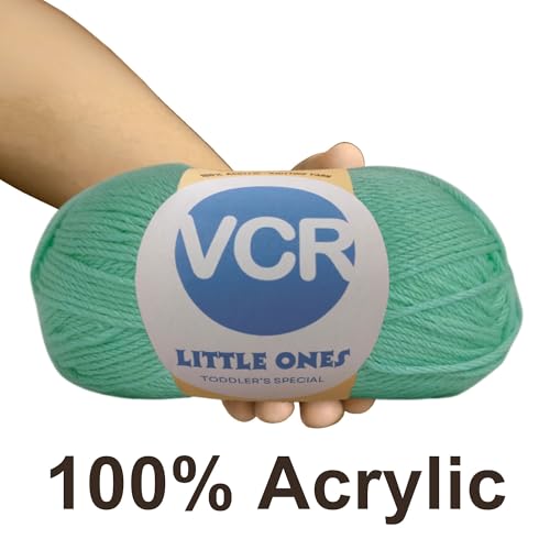 Image of VCR Sea Green Yarn, 100 Grams Hank, 190 Meters Length, Acrylic Ball for Crochet and Knitting, Soft Crosia Threads, Pack of 1 Yarn, Suitable for DIY Crafts
