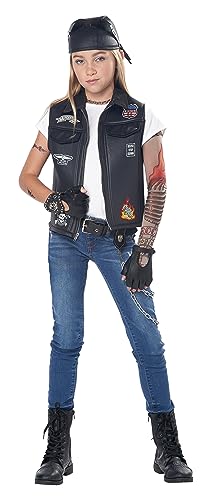 Disfraz Chaleco Biker Cool Kid X-Large Negro miniatura 4