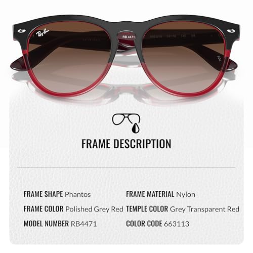 Image of Ray-Ban RB4471 IRIS Phantos Shaped Sunglasses for Men & Women with Official RAYBAN Eyewear Kit