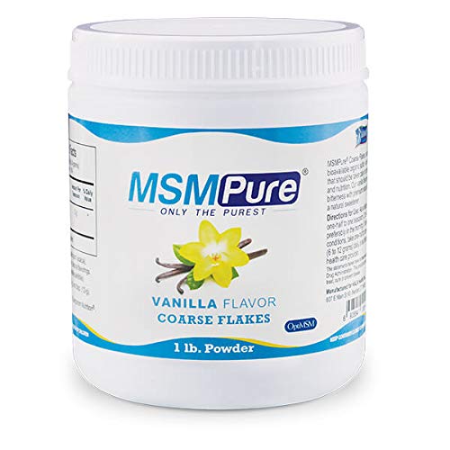 KALA HEALTH MSMPure Vanilla Flavored Coarse MSM Powder Flakes – US-Sourced MSM for Joint Health, Skin Appearance, and Hair & Nail Support – 1 lb, Organic Sulfur