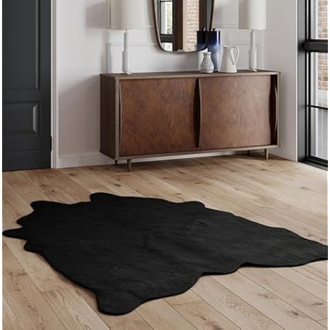NativeSkins Black Midnight Faux Cowhide Rug Cover