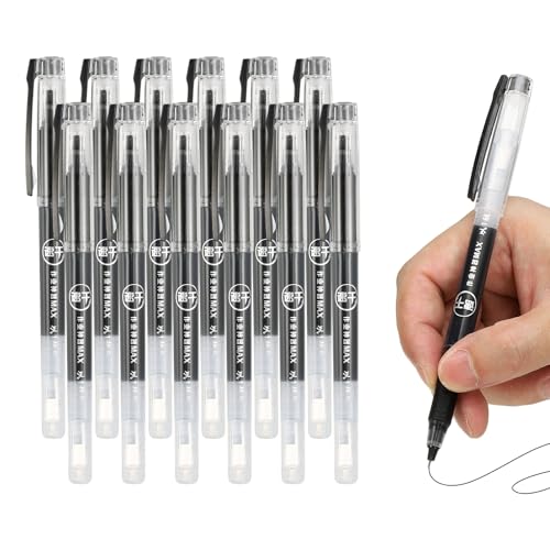 PATIKIL Bolígrafo Gel 0.5mm Pack 12 Tinta Negra