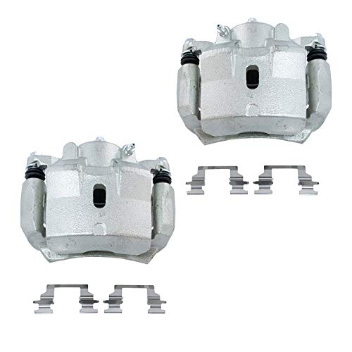 Image of TRQ Front Brake Caliper Set Zinc Coated Brackets Hardware Compatible with 2004-2012 Chevrolet Malibu 2005-2010 Pontiac G6 2006-2009 Pontiac Solstice 2007-2009 Saturn Aura 2009-2010 Saturn Sky