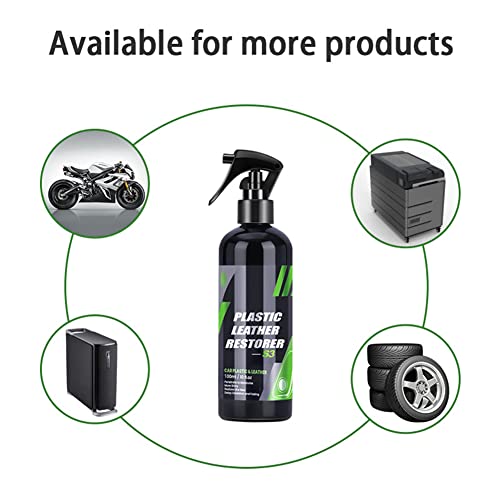 100ml Car Plastic Leather Care Agent,MoreChioce Car Interior Leather Seat Restorer Agent Liquid Plastic Cleaner Restorer Refurbishment Repair Agent for Car Interiors Exterior - Image 4