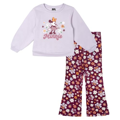 Image of Disney Minnie Mouse Girls' Fleece Sweatshirt and Flare Pant Set for Baby & Kids