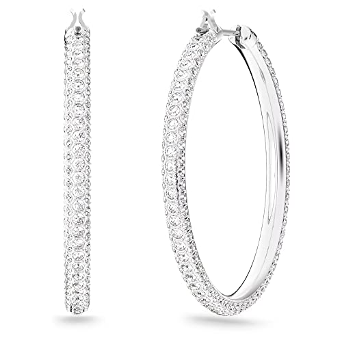Vvs D Color Near White 2 Tcw Round Brilliant Cut Moissanite Diamond In Prong Setting Solid 14K White Gold Hoop Earrings Engagement Gift For Her Clip On Back (White Gold) #TOP2