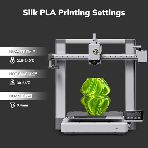 Image of AMOLEN Silk PLA Filament Neon Green, 3D Printer Filament 1.75mm for 3D Printing 1kg(2.2lbs) Spool Compatible with Most FDM Printer