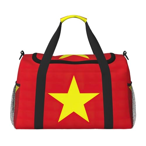 Sac de nuit imprimé drapeau vietnamien pour les week-ends et le sport