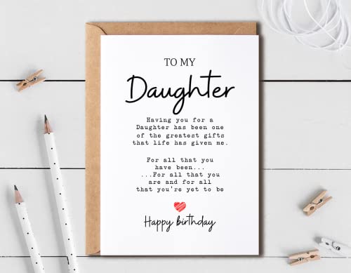 EruditeGifts To My Dearest - Birthday Card for Daughter - 'Daughter, My Greatest Gift' - Perfect for Daughter's Birthday, Happy Bday Card, Funny Happy Birthday Card, Birthday Gift, Greeting Card