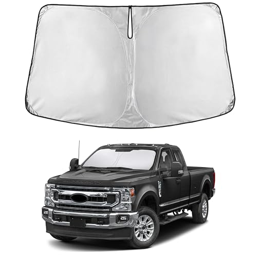 EcoNour Windshield Sunshade Compatible for Ford Super Duty F250 F350 F450 F550 2017-2024 2025 2026 Sun Visor for Front Windshield & Window Sun Shade Cover UV Heat Protector Car Accessories