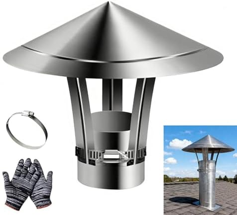Heavy-Duty Stainless Steel Adjustable Chimney Cap - 3.54" x 7.48" x 11.8", Weatherproof Flue Cover with Spark Arrestor, Easy Install Fireplace Chimney Cover for Outdoor Clay (8.27")