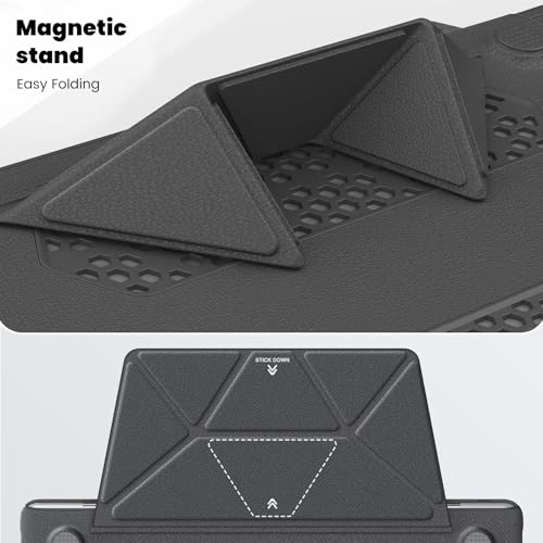 Image of ProElite Case for MacBook Air 13 inch M2 2025 /2024 M1 2021 2020 Release A2337 A2179 A1932 Model Touch ID, Slim Leather case with Foldable Stand, Grey
