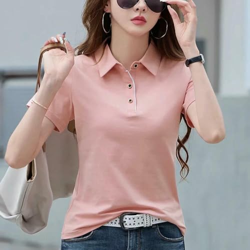 Camiseta de algodón para mujer GLDFW acabado premium de patchwork suave estilo liso elegante 7