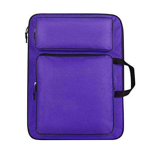 Image of haozaikeji A3 Artist Portfolio Carry Case Bag Portable Waterproof Canvas Shoulder Bag Painting Pad Backpack for Sketching Painting Art Supplies with Shoulder Straps & Carry Handle