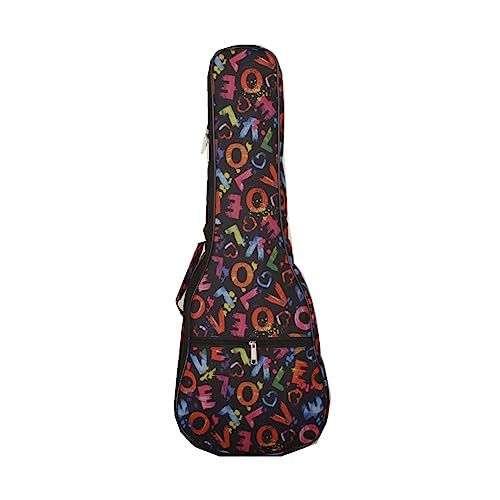 Surwin Housse pour Ukulélé Etui Sac Ukulélé Rembourré avec Bretelles Réglables, Fermeture à Glissière, Sac pour Ukulélé 21 23 26 Pouces, pour...