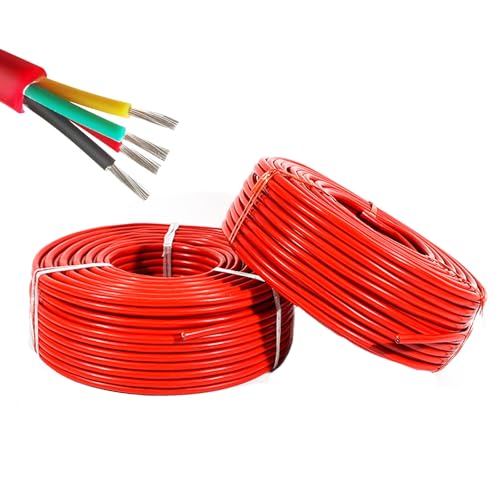 Cable Eléctrico De 4 Hilos Calibre 14, Suave Y Flexible, De Cobre Estañado Y Silicona, Para Lámparas, Electrodomésticos, Juguetes RC, Maquetas, Automóviles Y Electrónica(15ft,1.5mm²(14A))