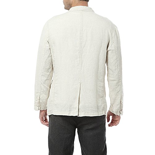 Men’s 100% Linen Single Breasted Suit Jacket for Summer Beach Wedding Groomsmen Suits or Casual Outfits2