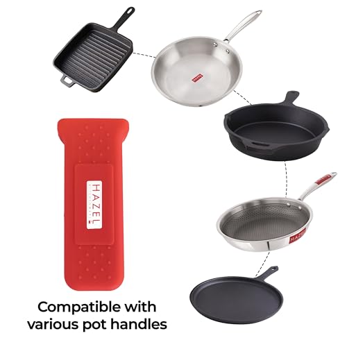 Image of HAZEL Silicone Hot Handle Holder | Heat Resistant Handle Sleeve | Non-Slip Grip for Cookware | Iron Handle Covers | Kitchen Pot Holder for Cast Iron Pans