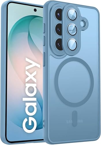 Image of Elzzi Magnetic for Samsung S26 Case, Upgraded [Full Camera Protection] [Compatible with Magsafe] [Translucent Matte] Shockproof Protective Phone Case for Men & Women -