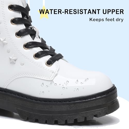 Apakowa Girls Combat Boots Girls Ankle Booties Lace Up With Side Zipper (Toddler/Little Kid/Big Kid)2