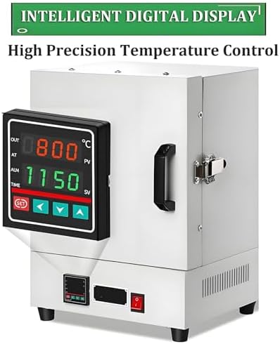 High-Temperature Muffle Furnace 1150℃, 2000W Kiln for Jewelry Making, Plaster Mold Burnout, Metal Casting, Ceramics, Glass Fusing, Home Lab Use