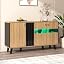 3 Doors Led Light - Black & Wood