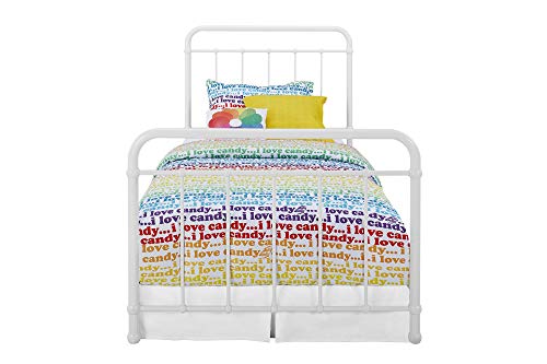 Dhp Beaumont Iron Metal Platform Bed With Transitional Design Headboard And Footboard, Adustable Base Height For Underbed Storage, No Box Spring Needed, Queen, White #TOP4