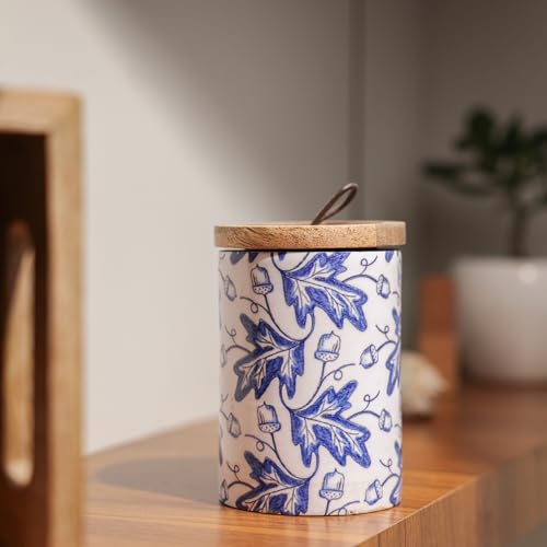 Image of Ireka Home Bloom Mango Wood Cansiter | Wooden Kitchen Storage Canister | Multipurpose Container for Tea Coffee Sugar Dry Fruits