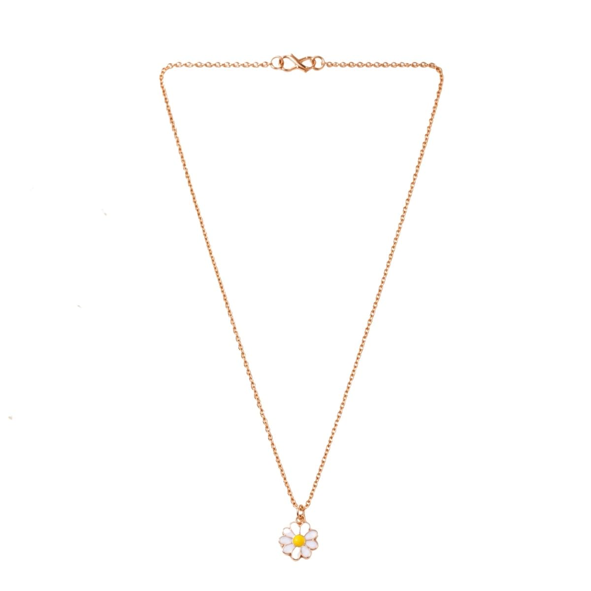 Rose Gold-Toned Daisy Pendant Necklace for Girls & Women-image-26