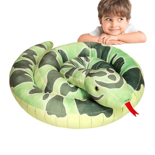 Generisch Peluche de serpiente | Decoración realista, 190 cm, serpiente gigante, juguete de peluche para Navidad, cumpleaños, Halloween, Pascua, fiestas, hogar, niñas, salón, dormitorio