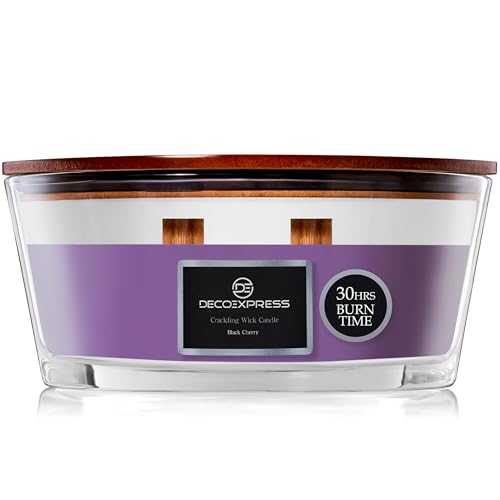 DECO EXPRESS Scented Candles, Double Wick Crackle Candles, Long 50 Hours Burn Time, Calming & Cosy Home Decor, Birthday