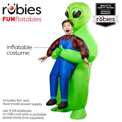Disfraz inflable Alien Abduction para niños talla única miniatura 2