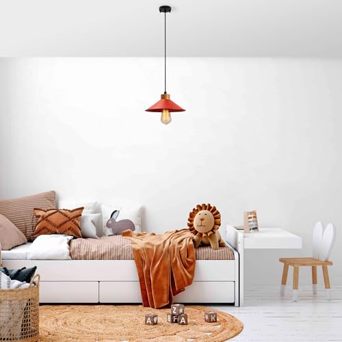 Lámpara de techo chandelier rojo de 103 cm | Iluminación interior E27 3