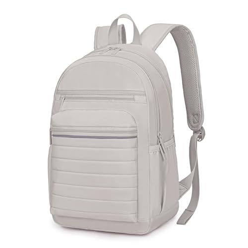 Image of KEOFID Travel Backpack for Women, Womens Work Backpacks, Anti-theft Backpack Purse, Back pack for College Girls, Carry-On Travel Backpacks,Bookbag (Light Gray)