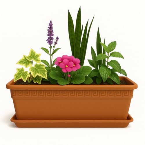 TECHZOCO Jardinera de plástico con Plato, Macetero...