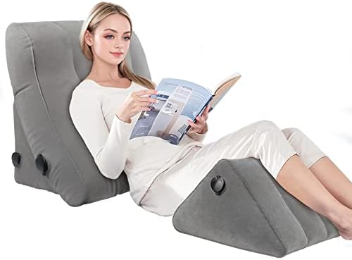 EKEPE Inflatable Bed Wedge Pillow Set for Sleeping, Orthopedic Wedge Pillows for After Surgery, Post Surgery Pillow for Knee & Back Pain, Acid Reflux, GERD, Anti Snoring, Heartburn