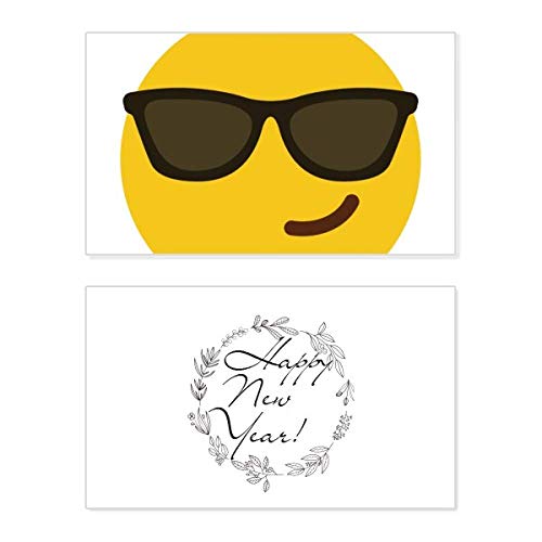 Tarjeta de felicitación de año nuevo Sunglass color amarillo con mensaje
