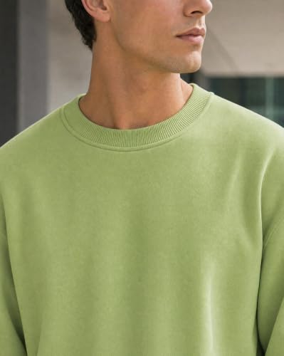 Image of Nobero Oversized Sweatshirts for Man Stylish Crew Neck | 280 GSM Rich Cotton Fleece Solid Oversized Fit Full Sleeve Sweatshirt for Men | Stylish Casual Wear Winter Sweatshirt for Men