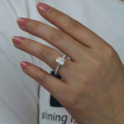 S925 Sterling Silver 1.5 Carat 6x8mm Oval Cut Diamond Engagement Ring for Women | Ideal Cut, VVS1 Clarity | Endless Beautiful Jewelry Accessory3