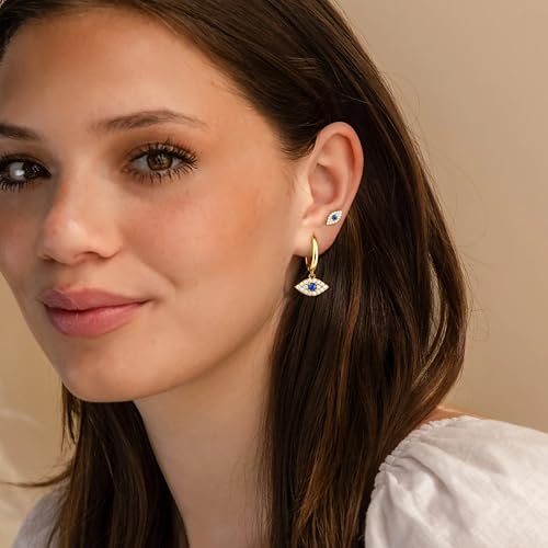 Image of Small Gold Huggie Hoop Earrings Set for Women Men Hypoallergenic 14K Plated Stack Cartilage Earrings, Sterling Silver Multiple Piercing Lightweight Mini Thin Cute Dainty Trendy Jewelry Gifts for Women