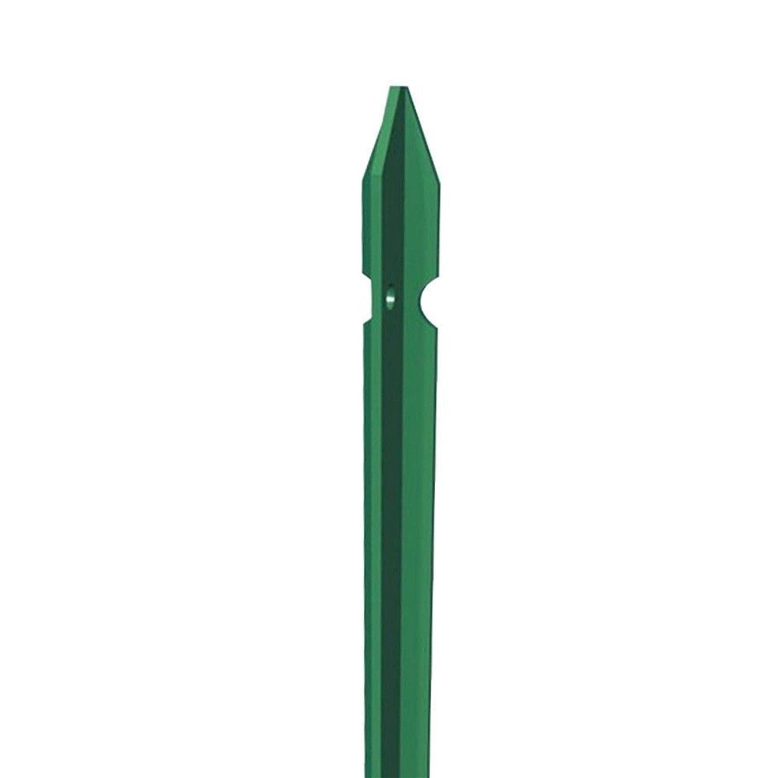 La Zappa Poteau de clôture en acier en "T" avec trous pour fixation de grillage métallique soudé (175 cm, Plastifié Vert)
