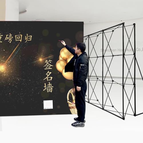 Bannière portable en tissu publicitaire et cadre pliable événementiel