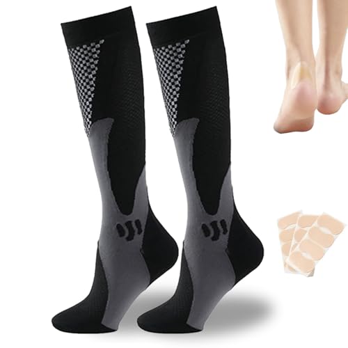 Vero Medic Compression Socks for Men 20-30 mmHg Athletic Compression Socks for Men Running Hiking Sports (US Alpha X-Large Regular Regular Black)